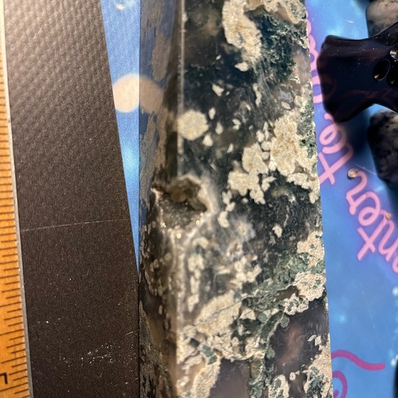 Multicolored druzy moss agate 5.5 “ tower - Picture 4 of 8